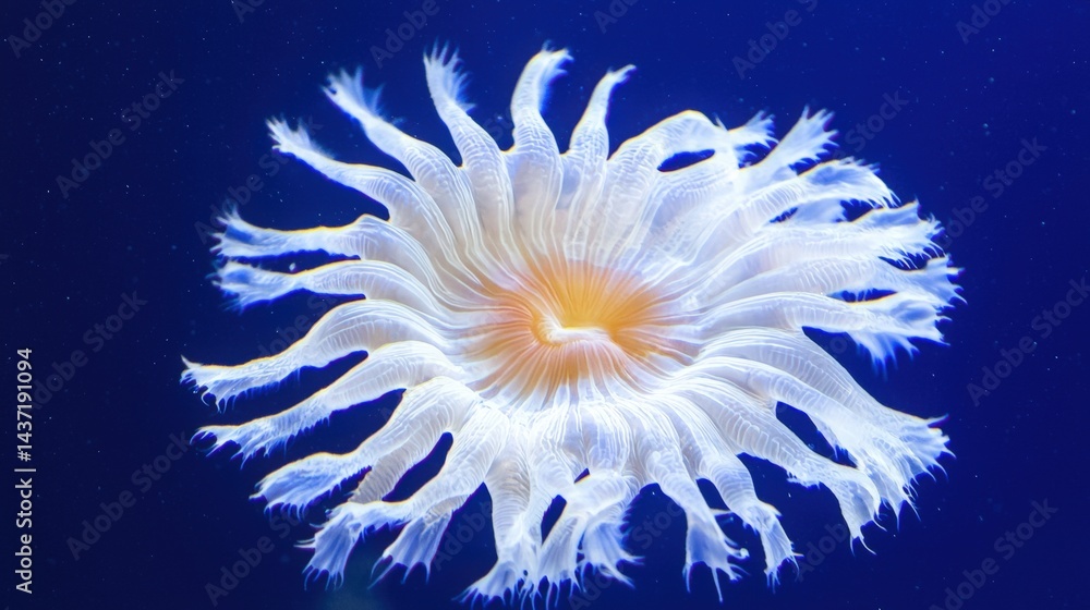 Aufkleber ethereal jellyfish floating gracefully in the ocean with soft light creating a dreamlike atmosphere