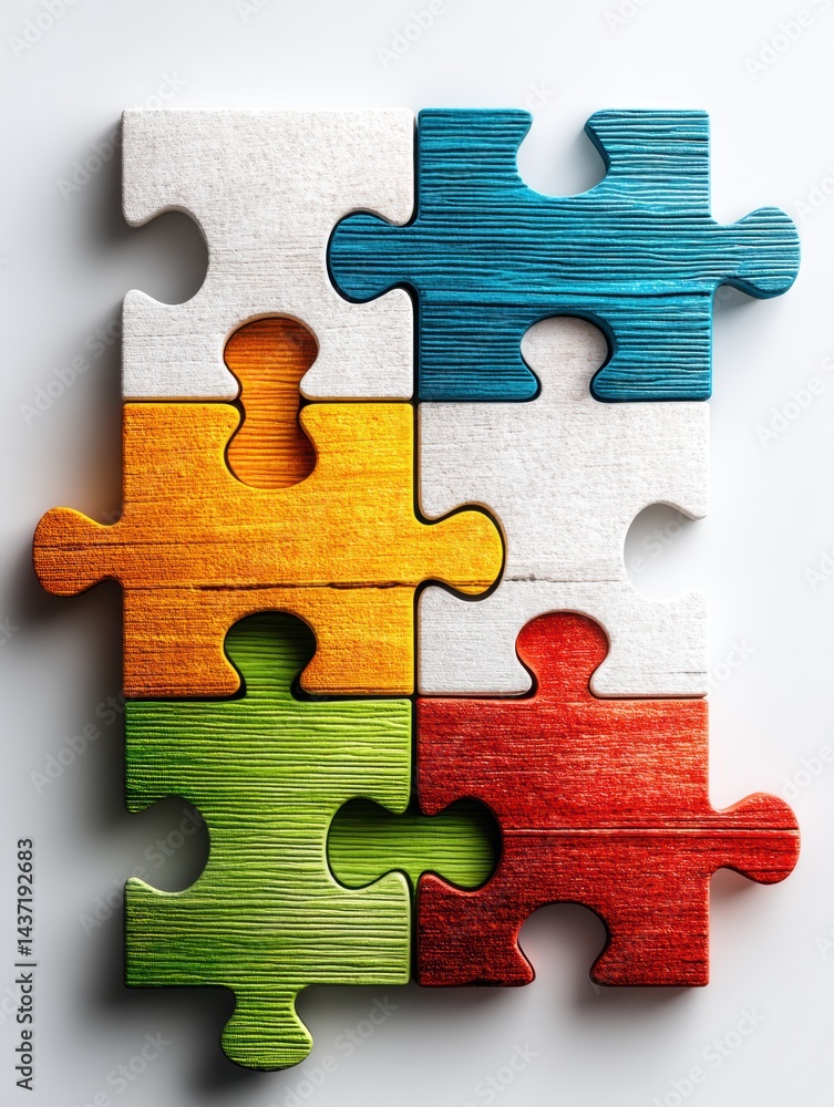 Aufkleber puzzle pieces arranged to represent teamwork and collaboration in a vibrant and engaging manner duri