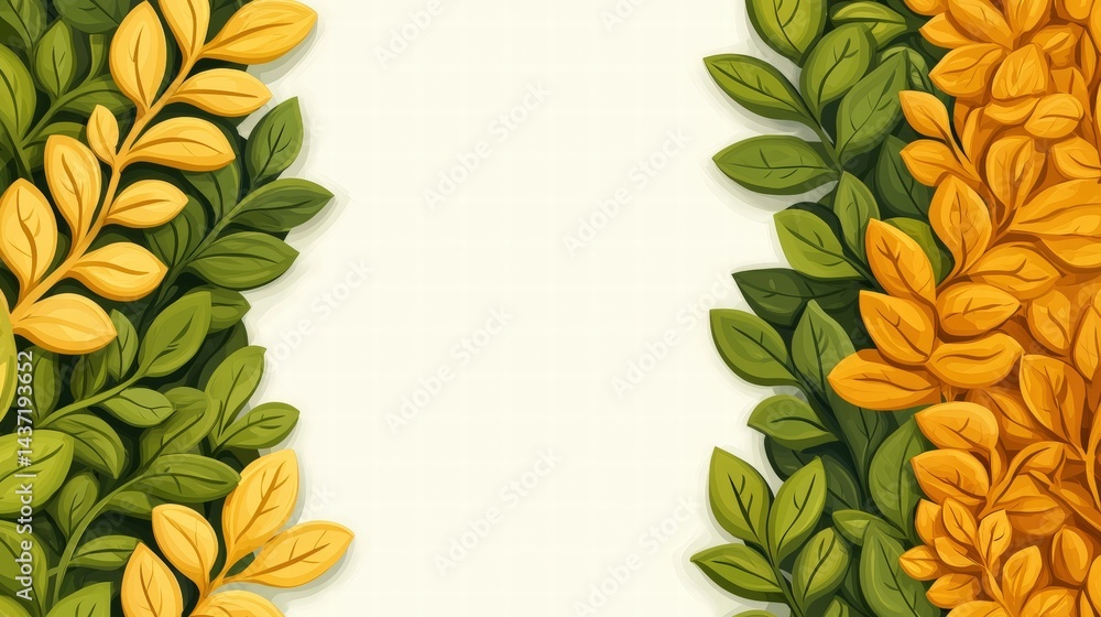 Poster delicate floral border framing an elegant space with beautiful flowers creating a charming display