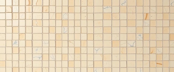 Cream-colored broken tile mosaic wall, seamless high-resolution texture , abstract, retro