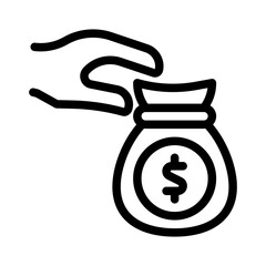 money bag line icon