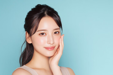 モデルのアジア人女性、スキンケア、AI