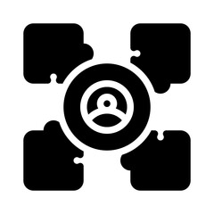 teamwork glyph icon