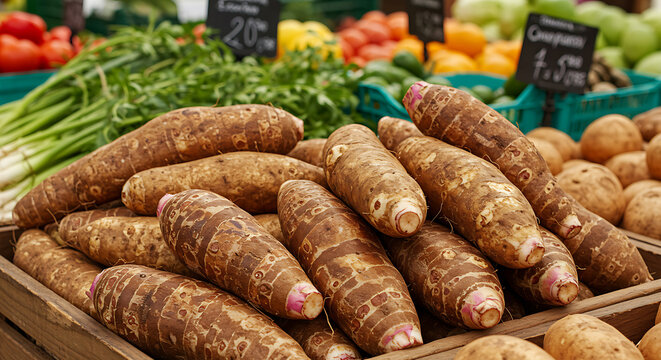 Arracacha Roots at a Farmers Market