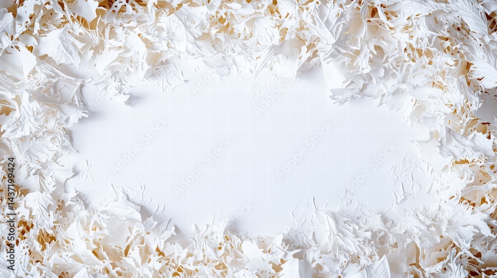 Poster unique white paper with a circular hole in the middle creating a minimalist and artistic effect