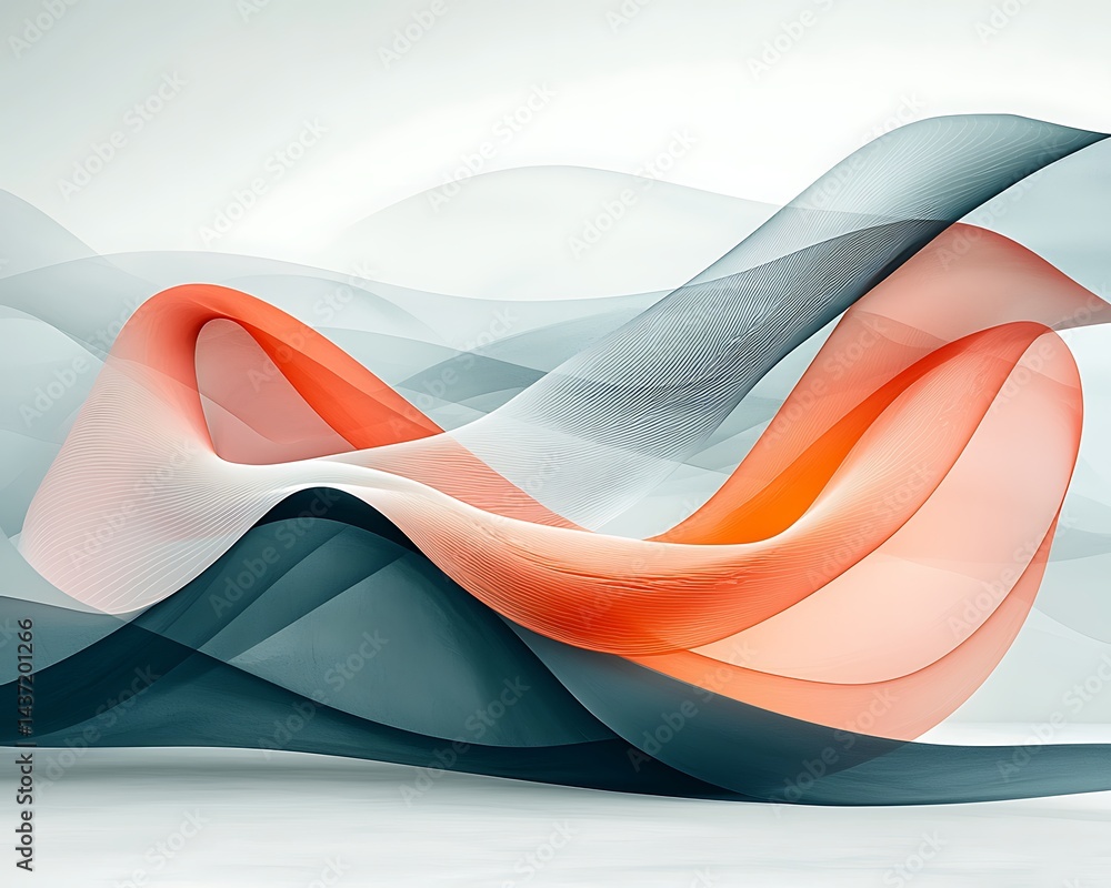 Poster abstract fluid forms in soft colors