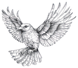 Obraz premium PNG Bird illustration drawing white.