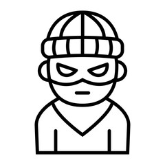 모자를 쓰고 눈을 가린 범죄자