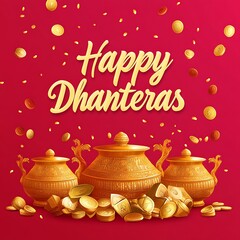 Naklejka premium Happy Dhanteras poster greeting cad background