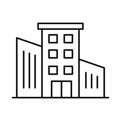 Buildings Line Editable Stroke Icon. Real Estate, City, Cityscape, House, Home, Apartment, Condominium, Hotel, Mall,  Town, Architecture Buildings Icons Vector Illustration