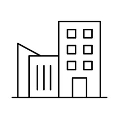 Buildings Line Editable Stroke Icon. Real Estate, City, Cityscape, House, Home, Apartment, Condominium, Hotel, Mall,  Town, Architecture Buildings Icons Vector Illustration