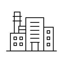 Buildings Line Editable Stroke Icon. Real Estate, City, Cityscape, House, Home, Apartment, Condominium, Hotel, Mall,  Town, Architecture Buildings Icons Vector Illustration