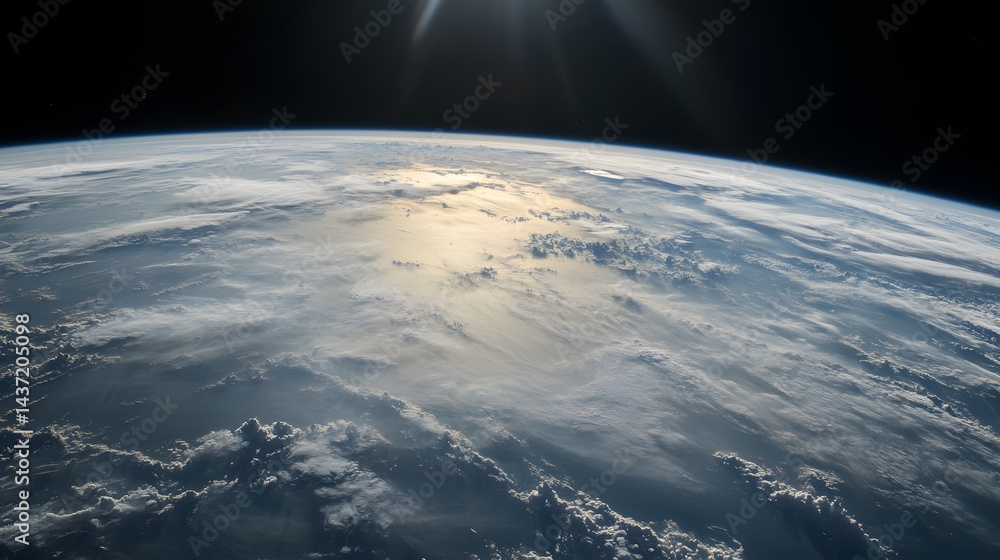 Poster celestial view of the planet from space.