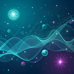 Quantum computing abstract layers, futuristic design with intricate details