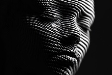 Abstract Face in Monochrome: A Study of Light and Shadow