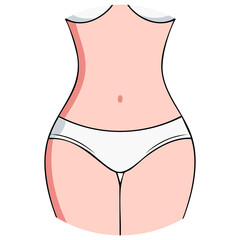 Female Flat Abs Icon in Fitness Style