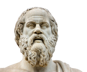 A Detailed View of a Classical Greek Philosopher's Bust: An Artistic Representation Highlighting Features of Wisdom, Inquiry, and Thought