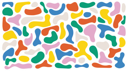 Abstract fluid blobs with colorful shapes, ideal for modern backgrounds and versatile decor. High quality vector set for creative projects.