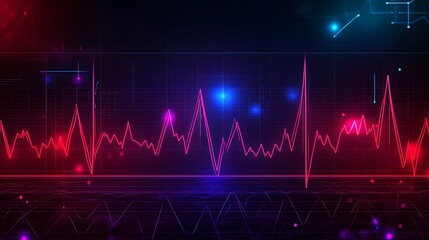 Neon abstract soundwave graphic design