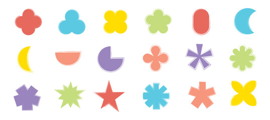 Colorful Geometric Shapes set, Abstract Shape for design, elements vector illustration