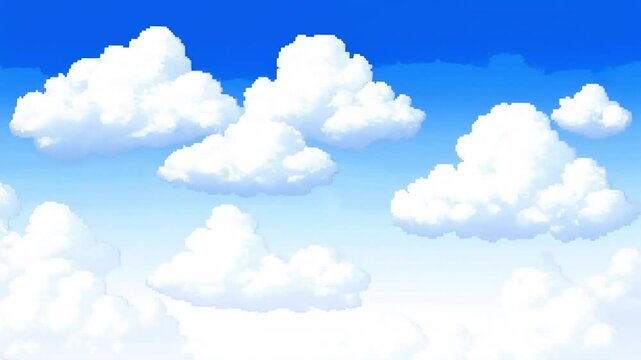 8 bit Clouds in the sky