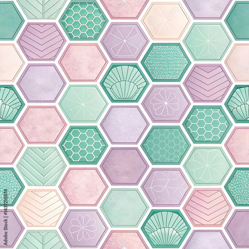 Fototapete Abstract gradient tiles seamless pattern of abstract