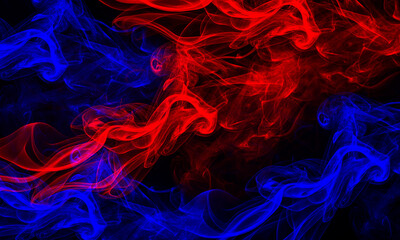 Vibrant Multicolor Smoke Waves on Dark Black Background