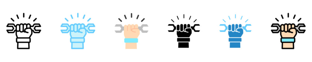 Labor Day multi style, mini illustration icon. use for modern concept, print, UI, UX kit, web and app development. Vector EPS 10, related to labor day, industry, worker.