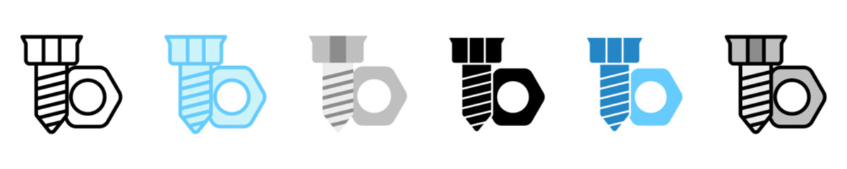 Bolt multi style, mini illustration icon. use for modern concept, print, UI, UX kit, web and app development. Vector EPS 10, related to labor day, industry, worker.