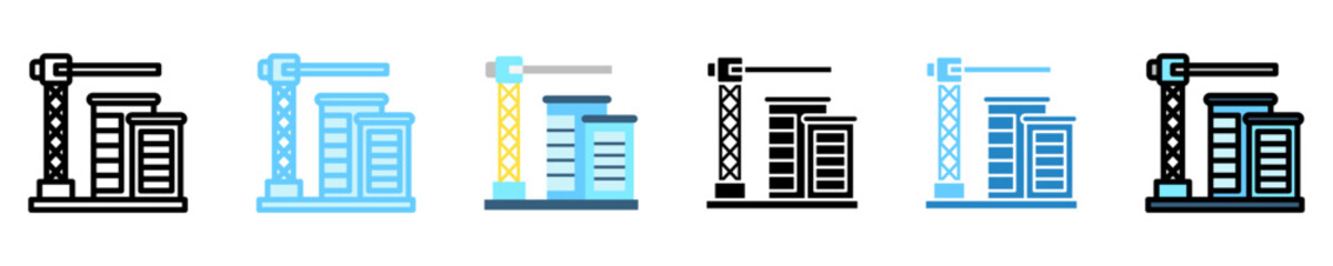 Crane multi style, mini illustration icon. use for modern concept, print, UI, UX kit, web and app development. Vector EPS 10, related to labor day, industry, worker.