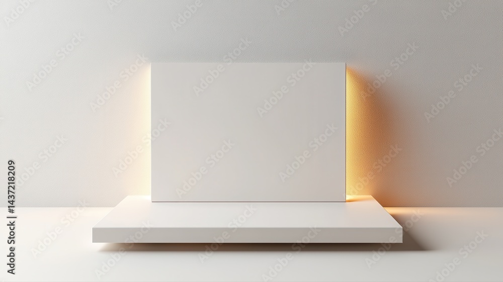 Poster clean white product display with subtle lighting minimalist white product display platform stage box