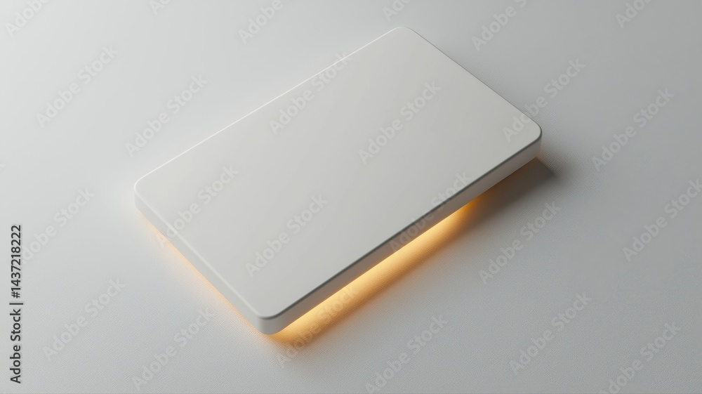 Poster illuminated white rectangle white rectangle object shape rounded edges illumination glow light clean