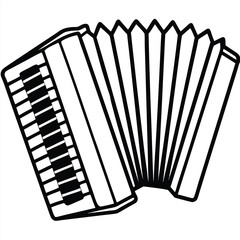 Accordion Vector Line Art Illustration