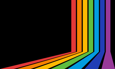 rainbow abstract geometric background, seven colors parallel lines