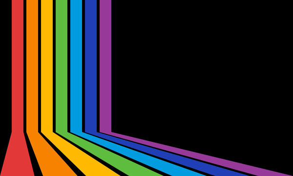 rainbow abstract geometric background, seven colors parallel lines