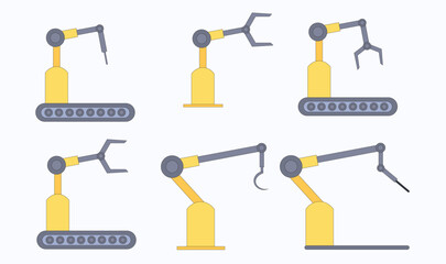 Industrial robot design collection vector
