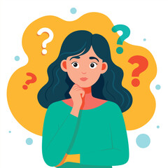 woman thinking vector