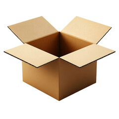 Open cardboard box empty studio image