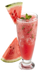 Refreshing watermelon smoothie drink isolated on a white background png ai