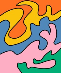 Hand Drawn and Illustration Retro Background