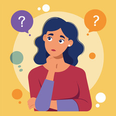 woman thinking vector