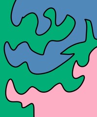 Hand Drawing Illustration Abstract Shape Retro Background Vintage