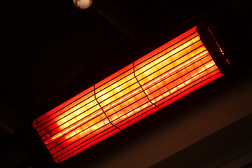 Bright heater radiating warmth in a cozy indoor space