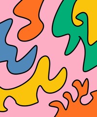 Hand Drawing Illustration Abstract Shape Retro Background Vintage