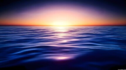 Obraz premium Tranquil Horizon Over Calm Ocean at Dusk Evokes Serene Peace