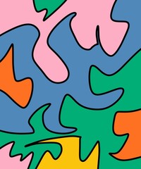 Hand Drawing Illustration Abstract Shape Retro Background Vintage