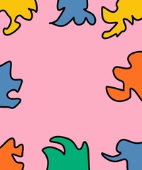 Hand Drawing Illustration Abstract Shape Retro Background Vintage