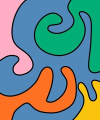 Hand Drawing Illustration Abstract Shape Retro Background Vintage