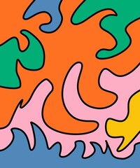 Hand Drawing Illustration Abstract Shape Retro Background Vintage