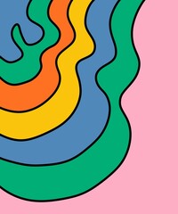 Obraz premium Hand Drawing Illustration Abstract Shape Retro Background Vintage